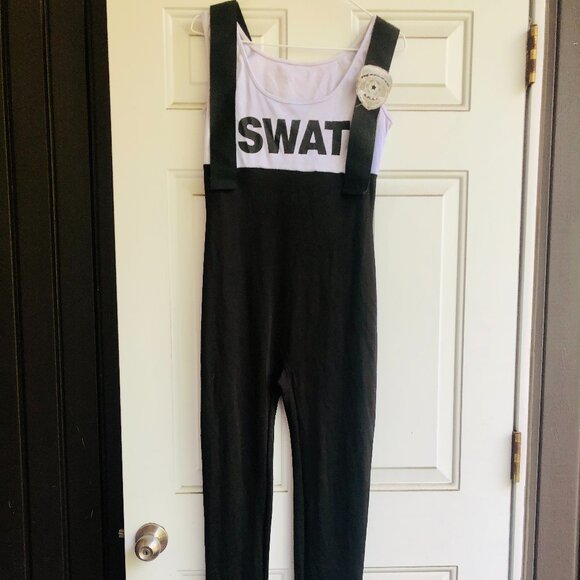 Leg Avenue SWAT Jumpsuit Costume Women Size Large Police Officer Sexy Bodysuit - Picture 2 of 4